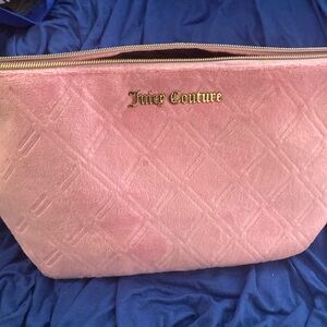 Juicy Couture Pink Velvet/Velour Makeup Bag